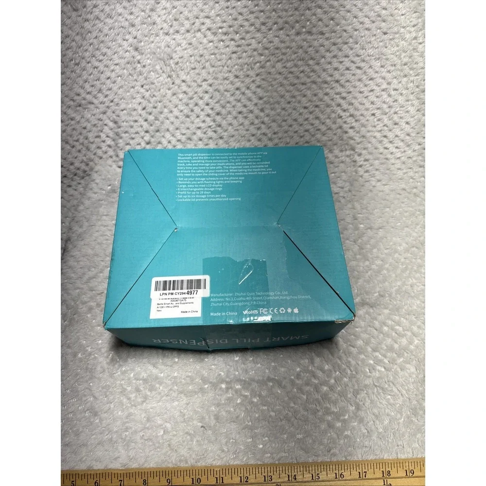 Smart Pill Dispenser Bluetooth Automatic 28 Day Organizer New Open Box